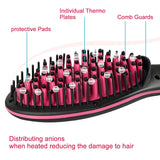 Ceramic Hair Straightener Brush Fast Straightening hair Electric Comb Flat Iron LCD Display Digital Heating hair Brush Gift 906