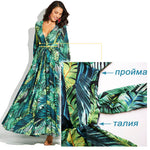 Women Boho Chiffon Long Dress Floral Evening Party Summer Beach Sundress V-neck Elegant Casual Dresses Vestido Plus Size 3XL