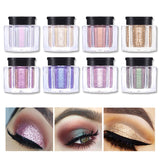 UCANBE 8 Colors Glitter Eye Shadow Loose Powder Diamond Shine Eyeshadow Pigment Sparkle Beauty Holographic Makeup Metallic Nude