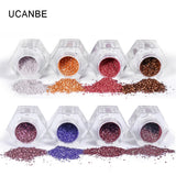 UCANBE 8 Colors Glitter Eye Shadow Loose Powder Diamond Shine Eyeshadow Pigment Sparkle Beauty Holographic Makeup Metallic Nude