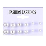 FNIO Women's Earrings Set Pearl Earrings For Women Bohemian Fashion Jewelry 2020 Geometric Crystal Heart Stud Earrings