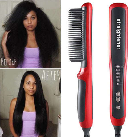 Ceramic Hair Straightener Flat Irons Straightening Brush Beard Straightener Hot Heating Comb Anti-Scalding Men Beard Straightene