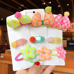 2/3 Pcs/Set Children Cute Cotton Flower Bow Elastic Hair Bands Girls Lovely Hollow Barrettes Hairpins Kids Hair Accessories