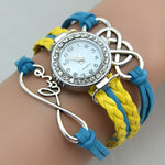 Wrist Watches Infinity Love Suede Fabric Rhinestone Round Ladies Bracelet Watch